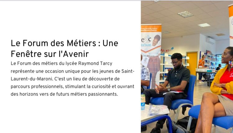 L’Ecole de la Deuxième Chance au Forum des Métiers vu par Schubert (ancien stagiaire et nouvellement apprenti au sein de l’E2C Guyane).